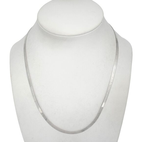 Vintage Italy IBB Sterling Silver 4.4mm Reversible Patterned Chain Necklace 18" - Picture 2 of 4